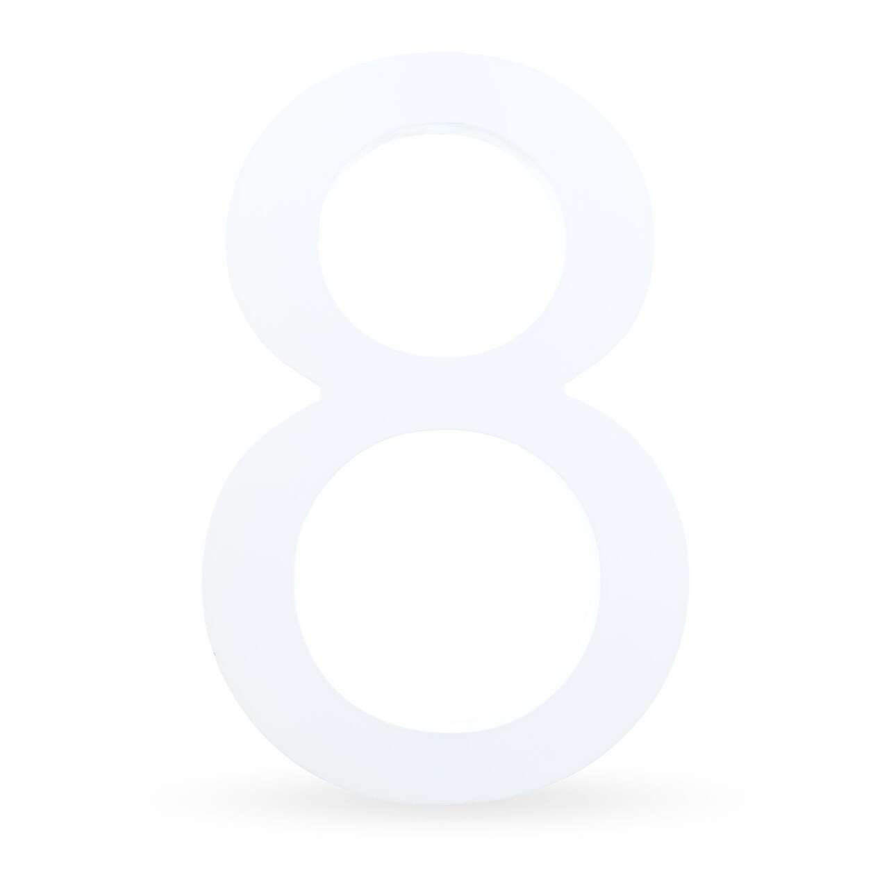 Arial Font White Painted MDF Wood Number 8 (Eight) 6 Inches